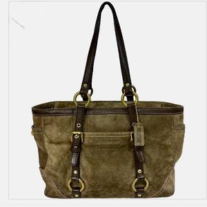 Coach Olive Suede Coach 10382 Madison Leather Tote